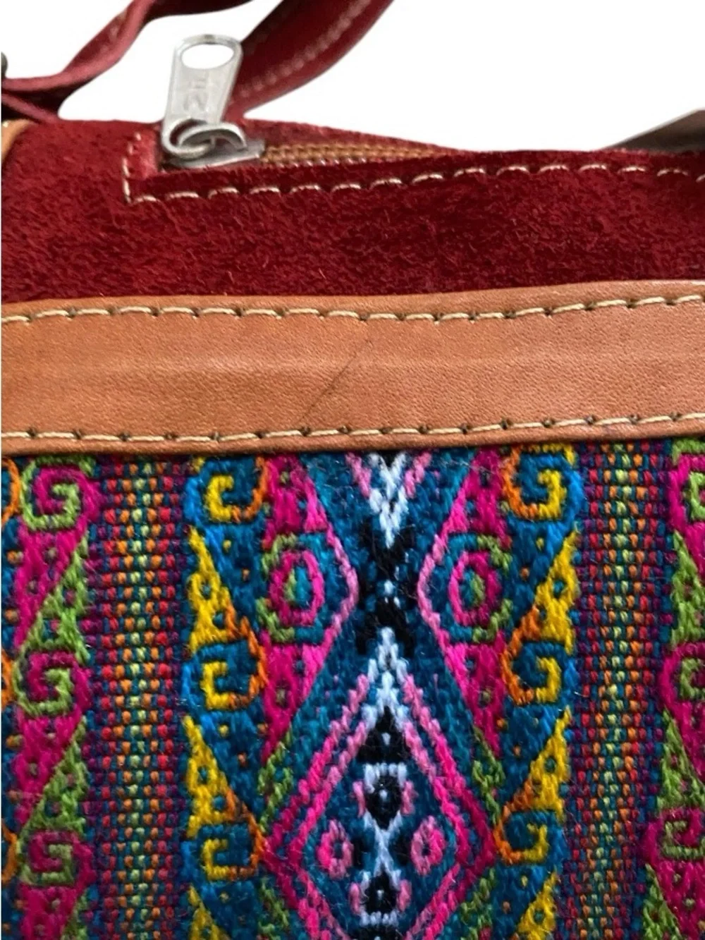 Indian creations by Incas suede crossbody bag